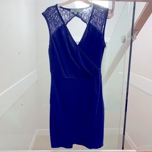 WORN ONCE Royal Blue Body Wrap Dress w/ pockets